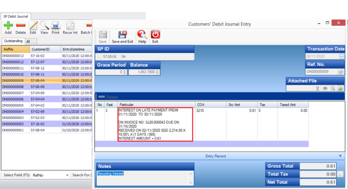 Late payment interest calc